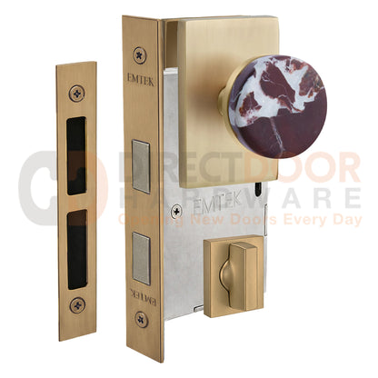 Emtek Rosso Levanto Interior Mortise Knob with Modern Rectangular Rosette