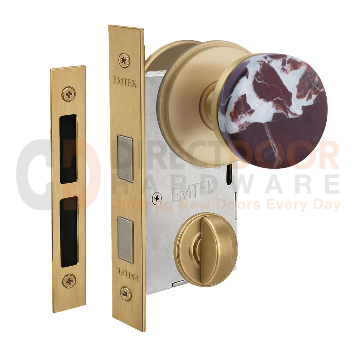 Emtek Rosso Levanto Interior Mortise Knob with Watford Rosette