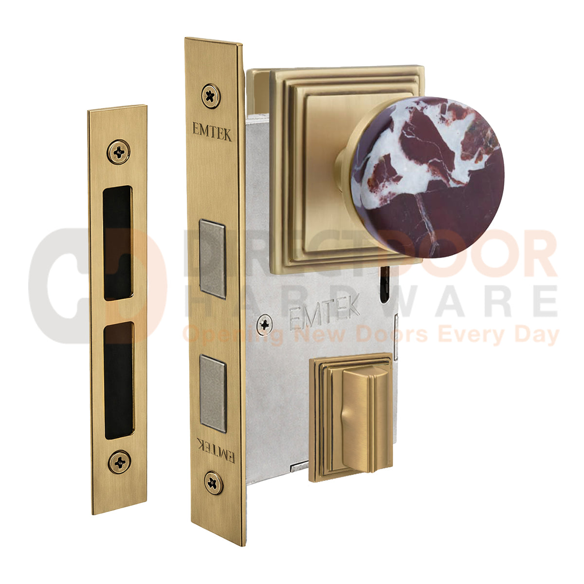 Emtek Rosso Levanto Interior Mortise Knob with Wilshire Rosette