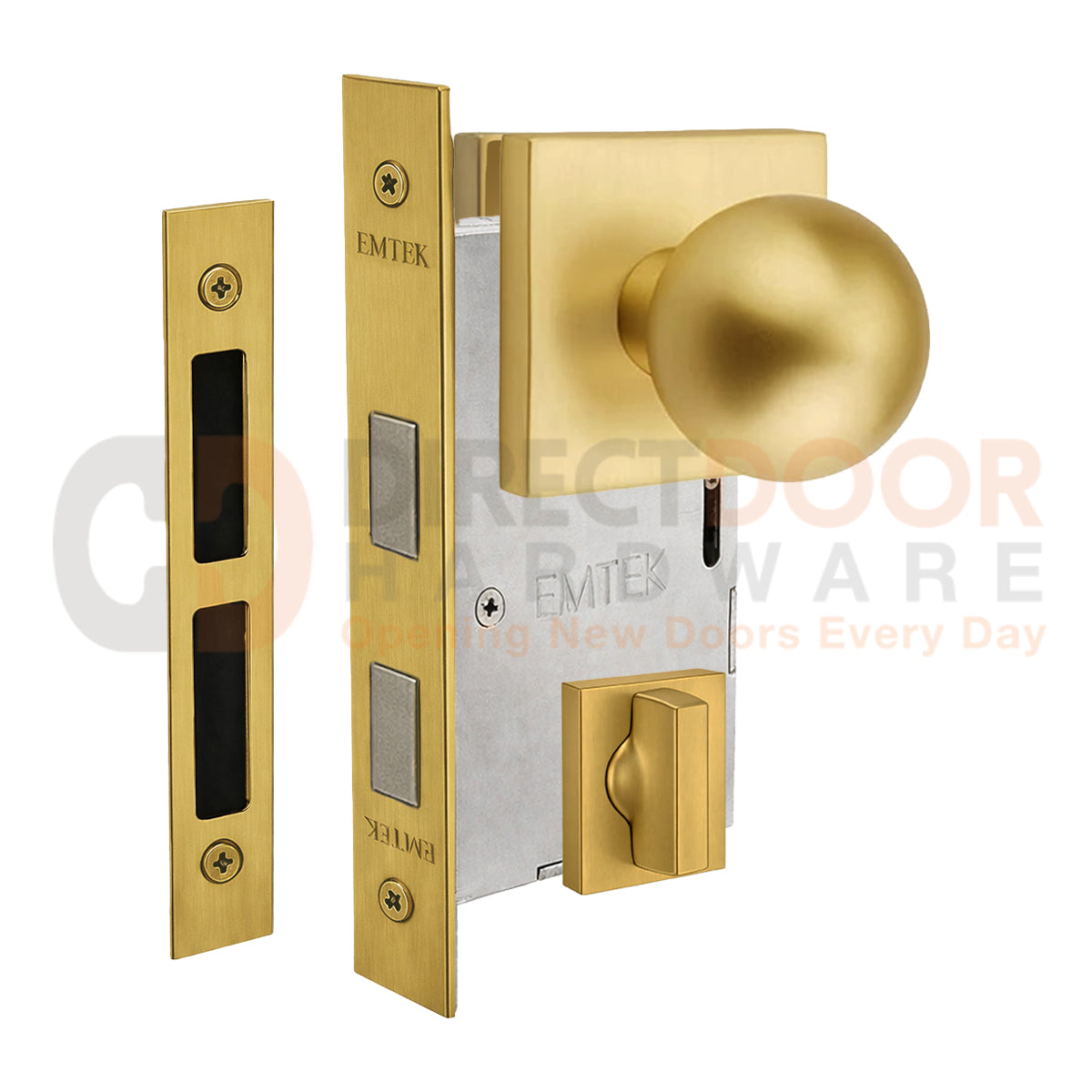 Emtek Orb Interior Mortise Knob with Square Rosette