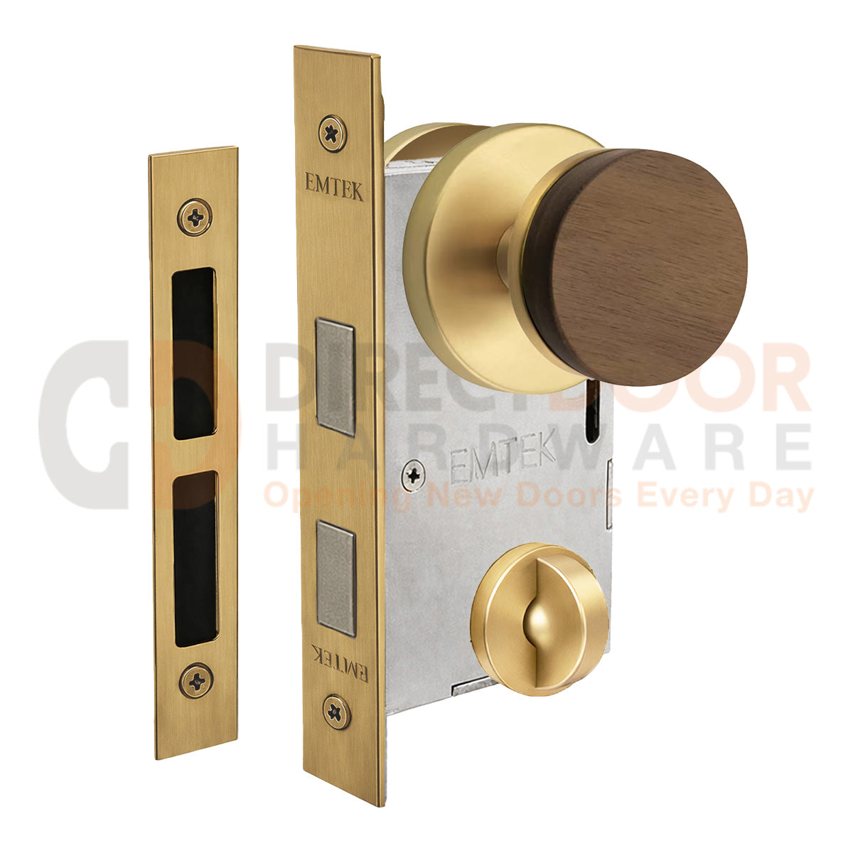 Emtek Walnut Interior Mortise Knob with Disk Rosette