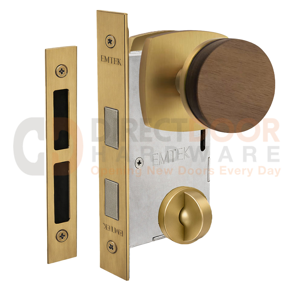 Emtek Walnut Interior Mortise Knob with Urban Rosette