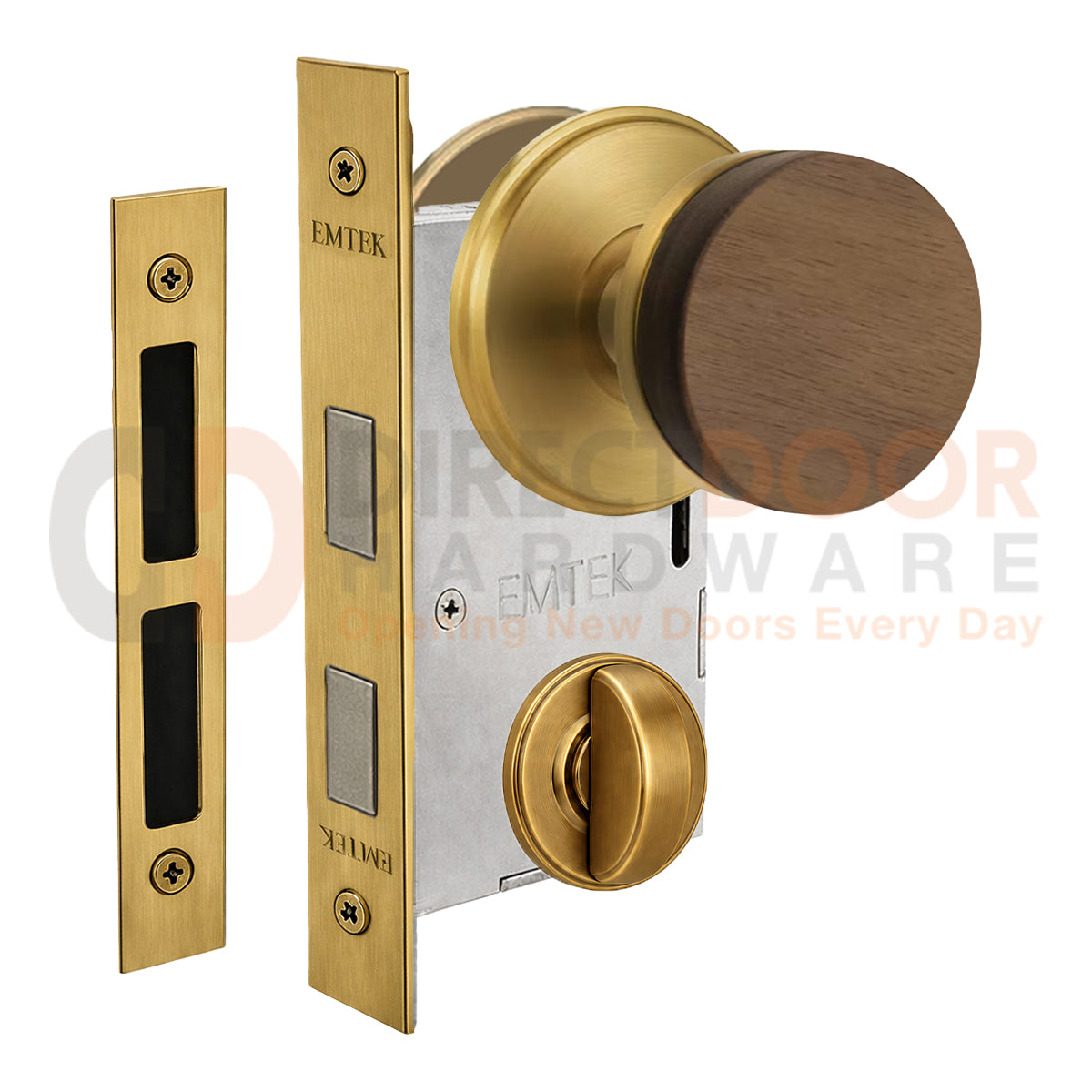 Emtek Walnut Interior Mortise Knob with Watford Rosette