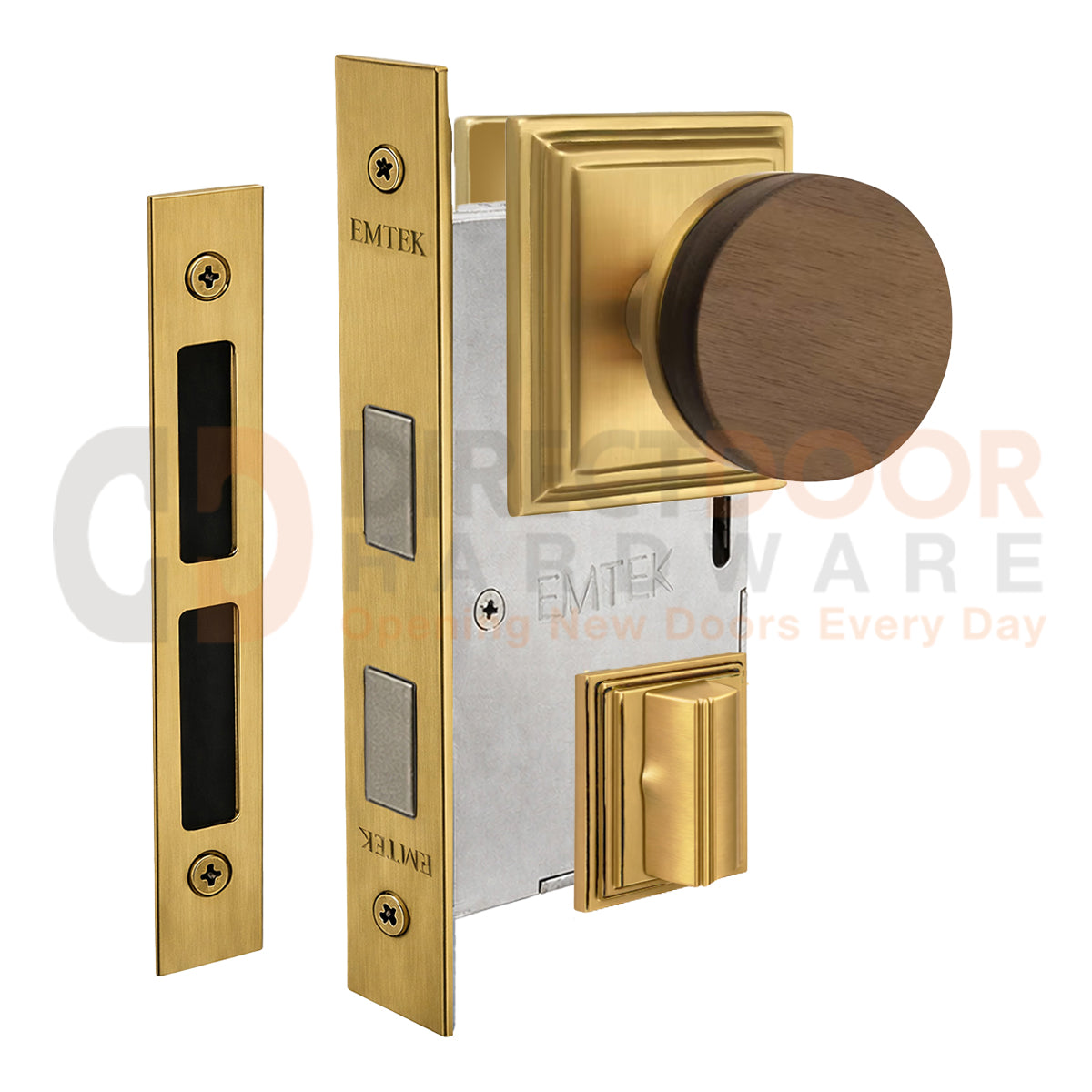 Emtek Walnut Interior Mortise Knob with Wilshire Rosette