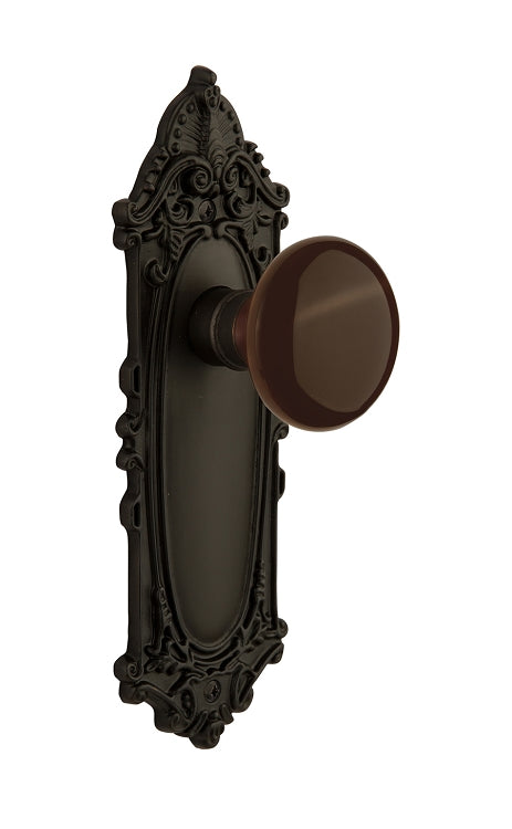 Nostalgic Warehouse Victorian Plate with Brown Porcelain Knob