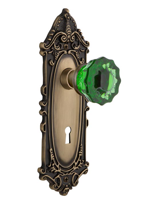 Nostalgic Warehouse Victorian Plate with Emerald Crystal Knob