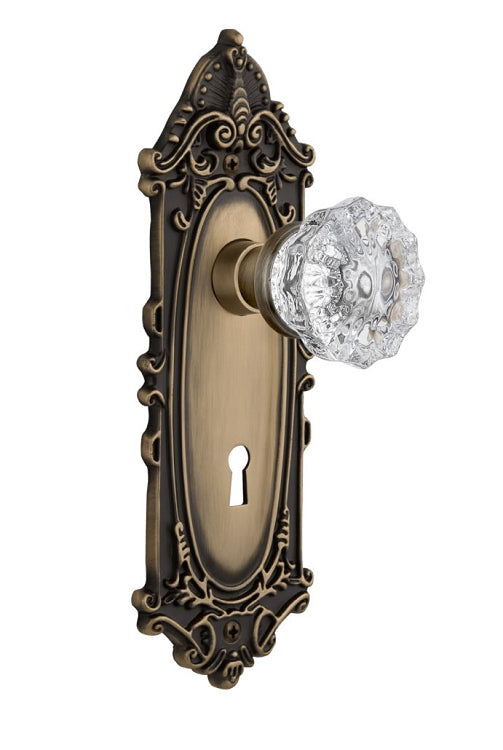 Nostalgic Warehouse Victorian Plate with Crystal Knob - Interior Mortise
