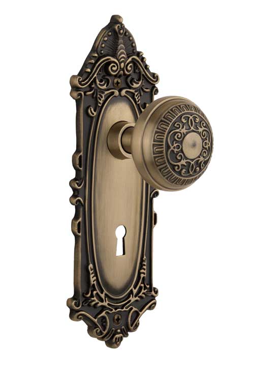 Nostalgic Warehouse Victorian Plate with Egg and Dart Knob - Interior Mortise
