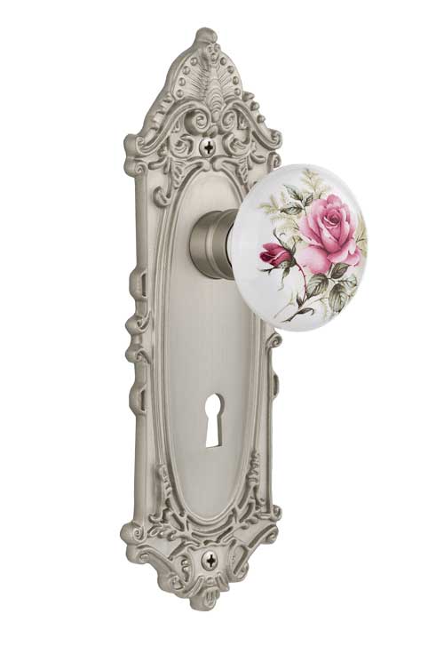 Nostalgic Warehouse Victorian Plate with Rose Porcelain Knob