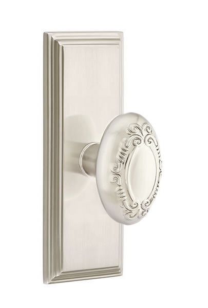 Emtek Victoria Knob with 7 Inch Wilshire Sideplate