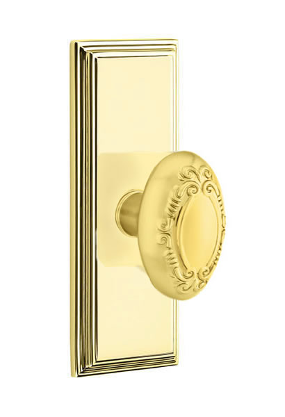 Emtek Victoria Knob with 7 Inch Wilshire Sideplate