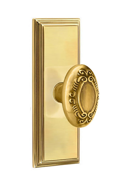 Emtek Victoria Knob with 7 Inch Wilshire Sideplate
