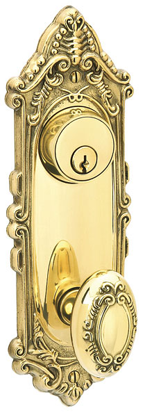 Emtek VIctoria Sideplate Lock - VIctoria Knob - French Antique
