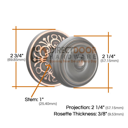 Emtek Waverly Knob Specs Lancaster Rosette