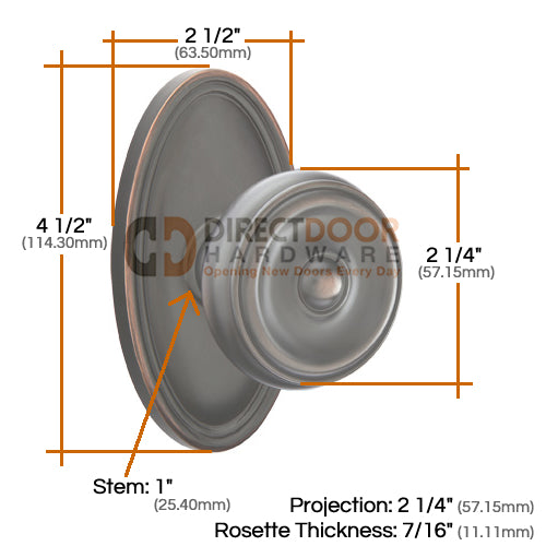 Emtek Waverly Knob Specs Oval Rosette