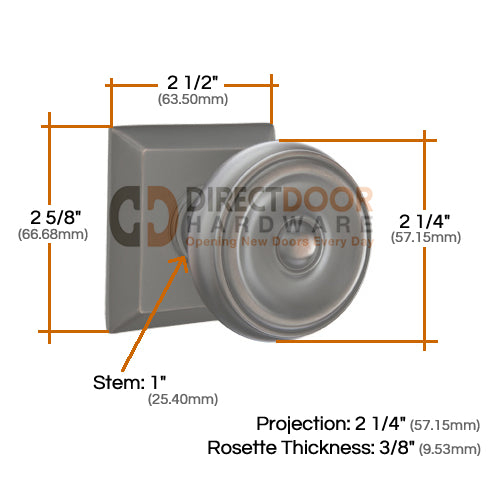 Emtek Waverly Knob Specs Quincy Rosette