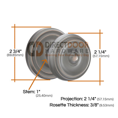 Emtek Waverly Knob Specs Regular Rosette