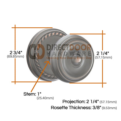 Emtek Waverly Knob Specs Rope Rosette