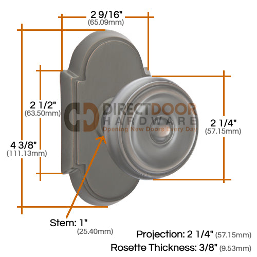 Emtek Waverly Knob Specs #8 Rosette