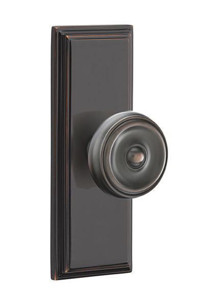 Emtek Waverly Knob with 7 Inch Wilshire Sideplate