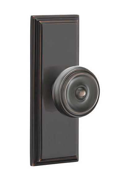 Emtek Waverly Knob with 7 Inch Wilshire Sideplate
