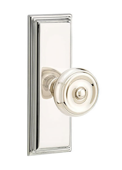 Emtek Waverly Knob with 7 Inch Wilshire Sideplate