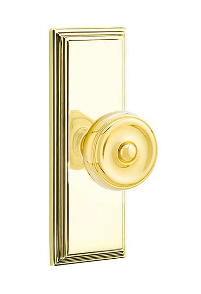 Emtek Waverly Knob with 7 Inch Wilshire Sideplate