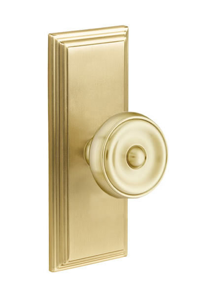 Emtek Waverly Knob with 7 Inch Wilshire Sideplate
