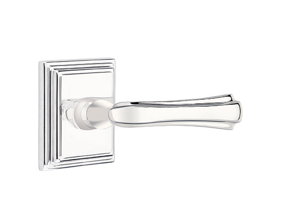 Emtek Wembley Lever Polished Chrome-Wilshire Rosette