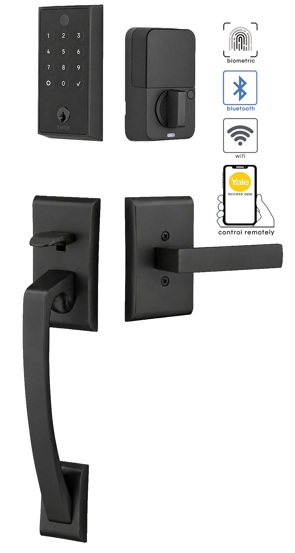 Emtek Empowered 2 Touch Screen Entry Set with Ares Grip