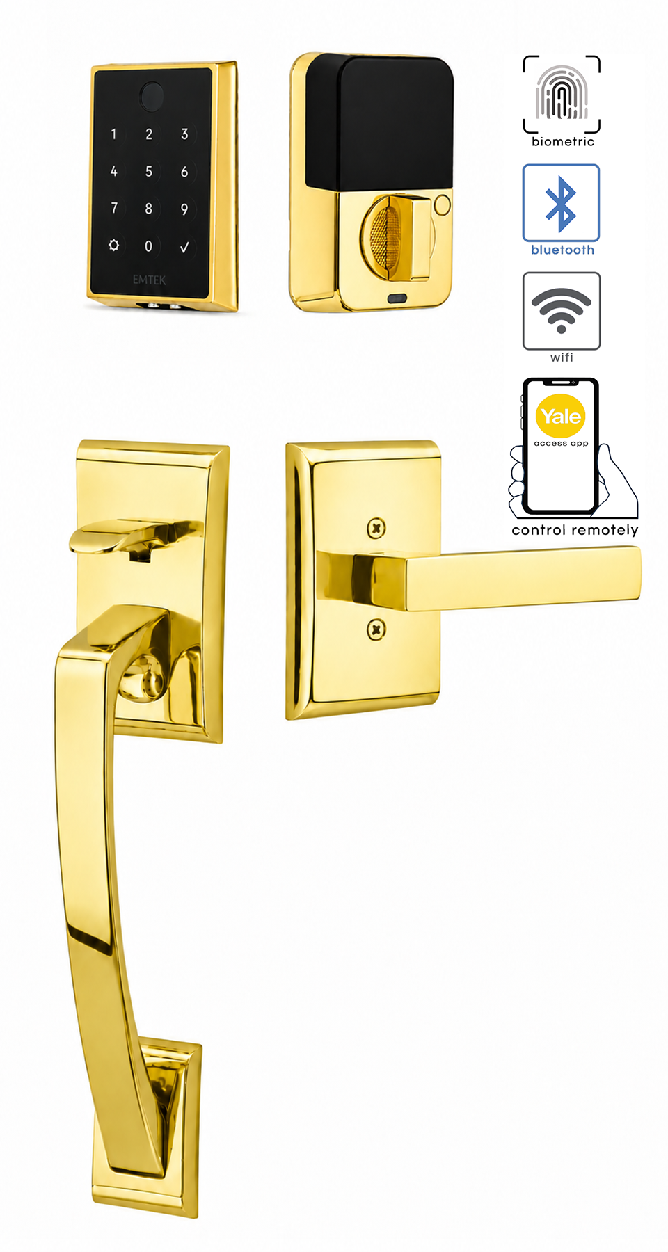 Emtek Empowered 2 Touch Screen Entry Set with Ares Grip