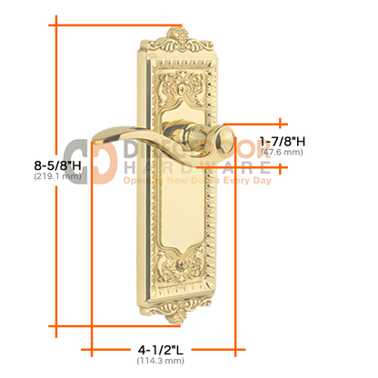 Grandeur Windsor Plate with Bellagio Lever Specs