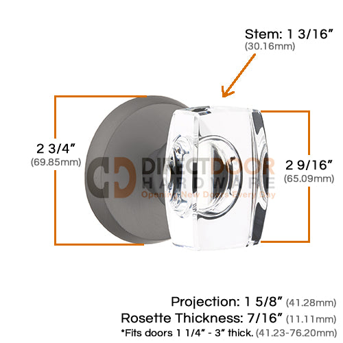 Emtek Windsor Crystal Knob with Disk Rosette