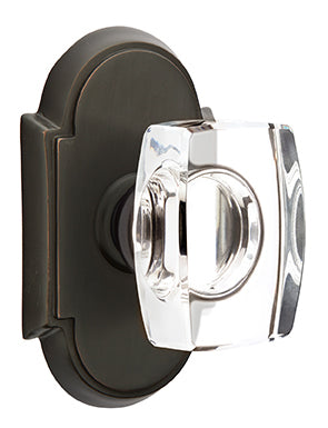 Emtek Windsor Crystal Knob with Style 8 Rosette - Oil Rubbed Bronze