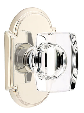 Emtek Windsor Crystal Knob with Style 8 Rosette - Polished Nickel