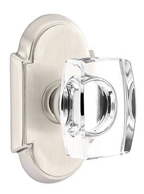 Emtek Windsor Crystal Knob with Style 8 Rosette - Satin Nickel