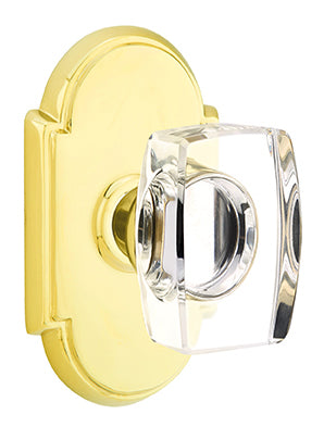 Emtek Windsor Crystal Knob with Style 8 Rosette - Polished Brass