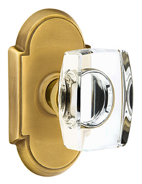 Emtek Lowell Crystal Knob with Style 8 Rosette - French Antique