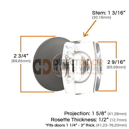 Emtek Windsor Crystal Knob with Modern Rosette