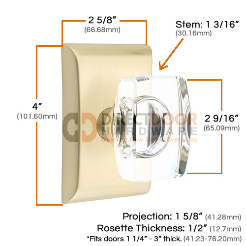 Emtek Windsor Crystal Knob with Neos Rosette