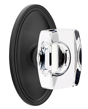 Emtek Windsor Crystal Knob with Oval Rosette