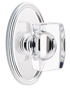 Emtek Lowell Crystal Knob with  Rosette - Polished Chrome