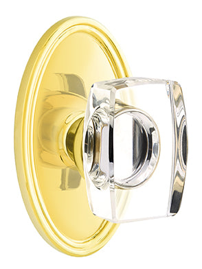 Emtek Windsor Crystal Knob with Rosette - Polished Brass