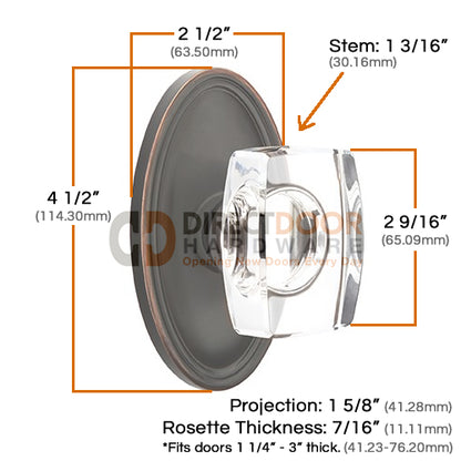 Emtek Windsor Crystal Knob with Oval Rosette
