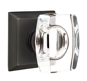 Emtek Windsor Crystal Knob with Quincy Rosette - Oil Rubbed Bronze