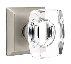 Emtek Windsor Crystal Knob with  Quincy Rosette - Pewter