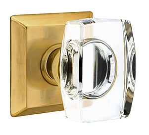 Emtek Lowell Crystal Knob with Quincy Rosette - French Antique