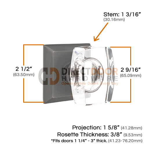 Emtek Windsor Crystal Knob with Quincy Rosette