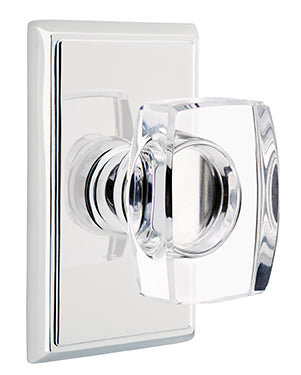 Emtek Windsor Crystal Knob with Rectangular Rosette