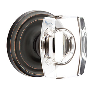 Emtek Windsor Crystal Knob with Regular Rosette - Oil Rubbed Bronze